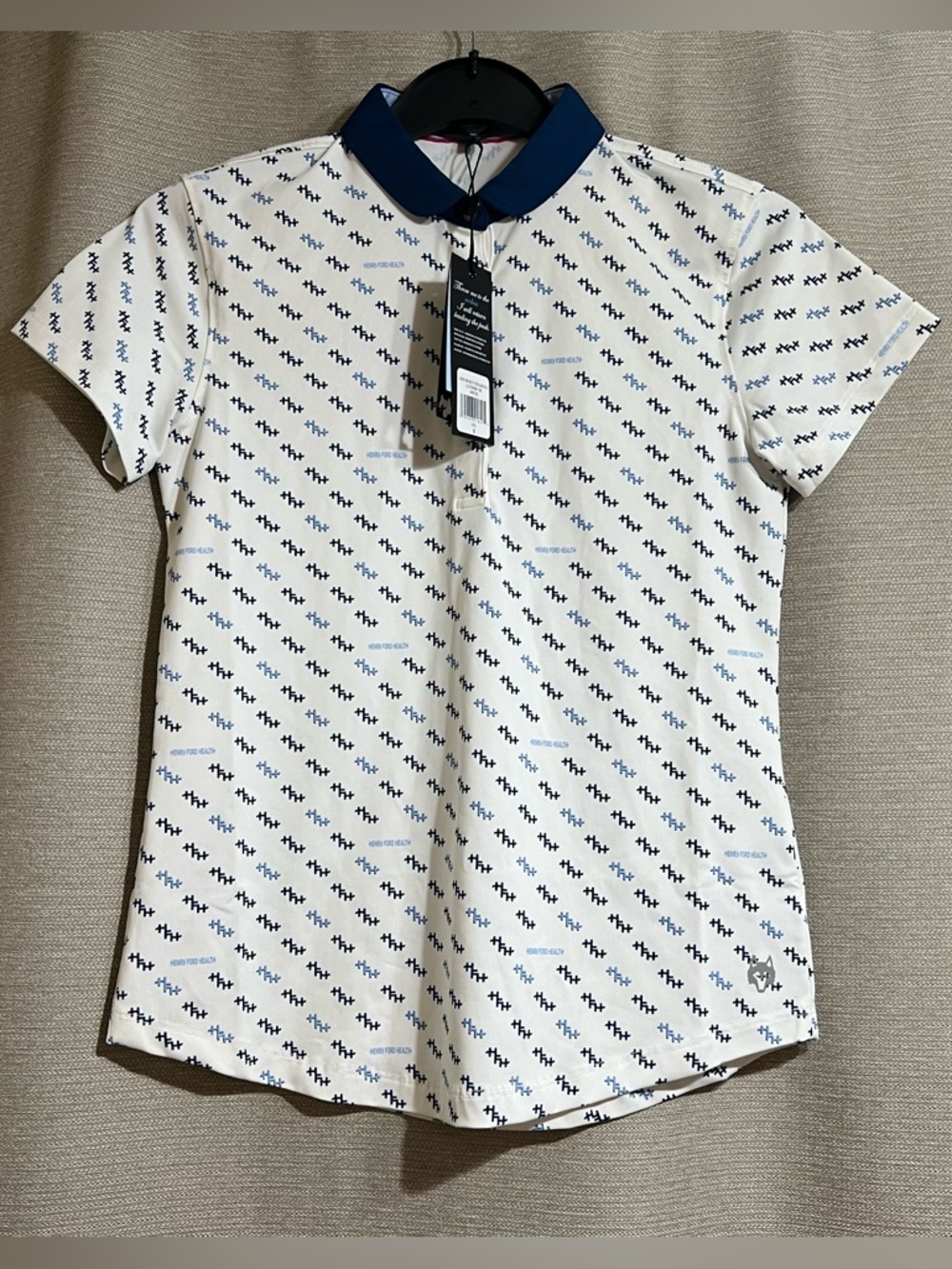 Greyson Clothiers Henry Ford‎ Health Ladies Polo Shirt White Blue Small Golf